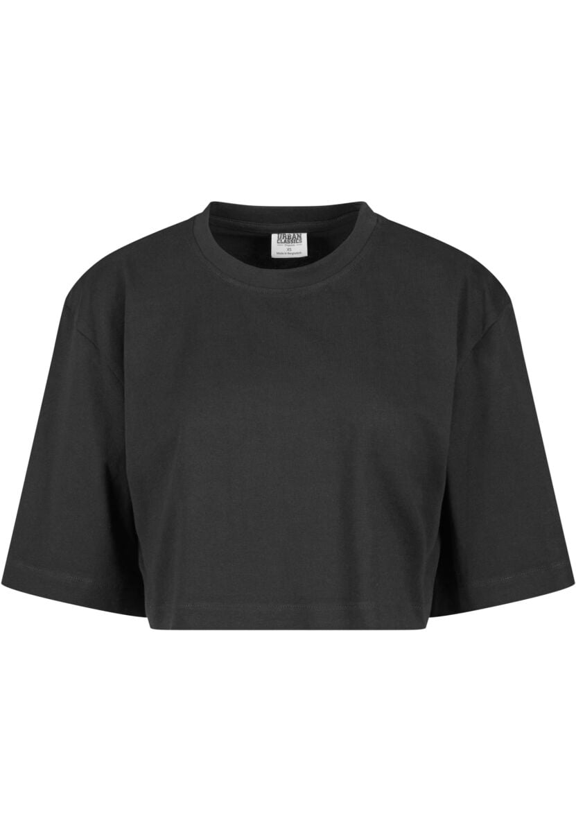 Urban Classics Ladies Heavy Organic Oversized Cropped T-shirt T-Shirt black - Image 2