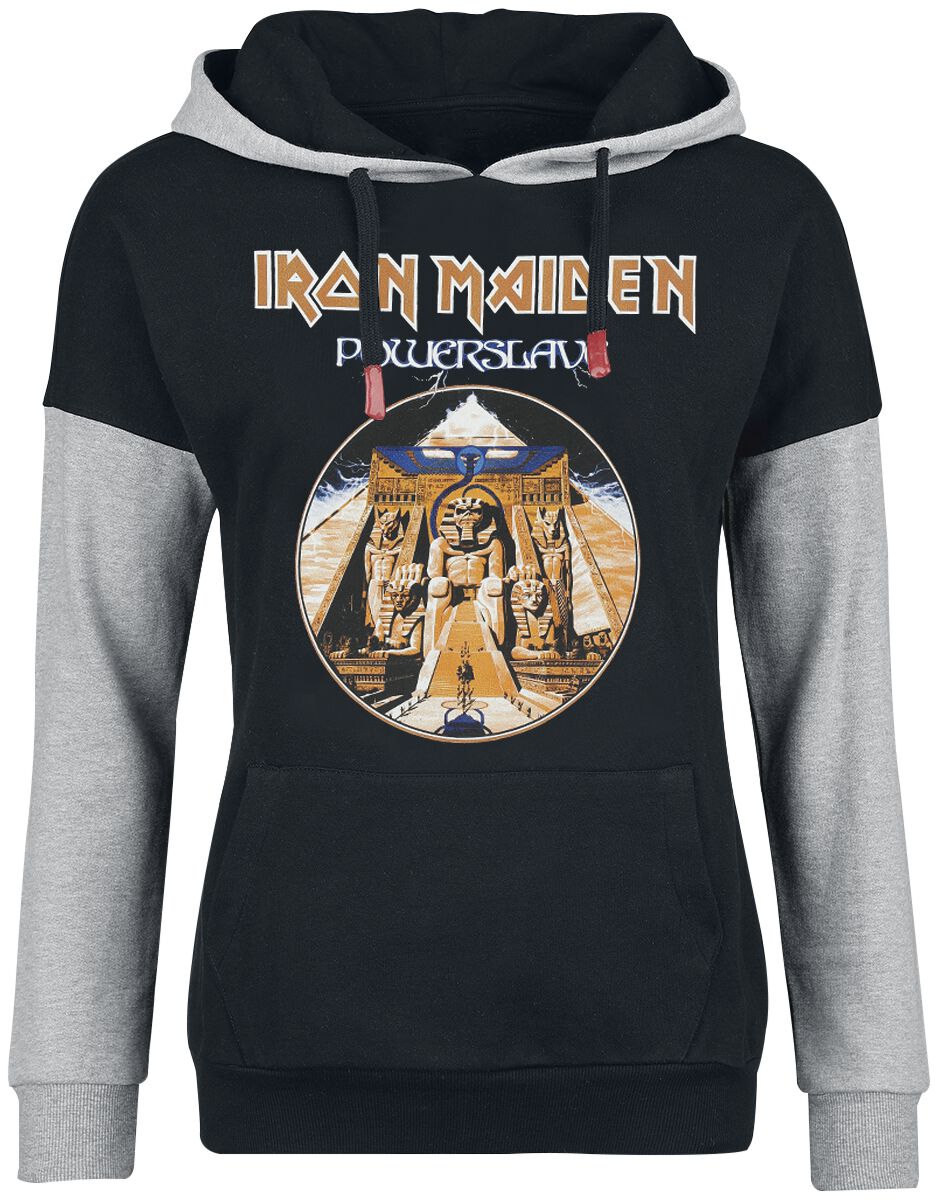 Iron Maiden Powerslave Hoodie black mottled grey - Image 2