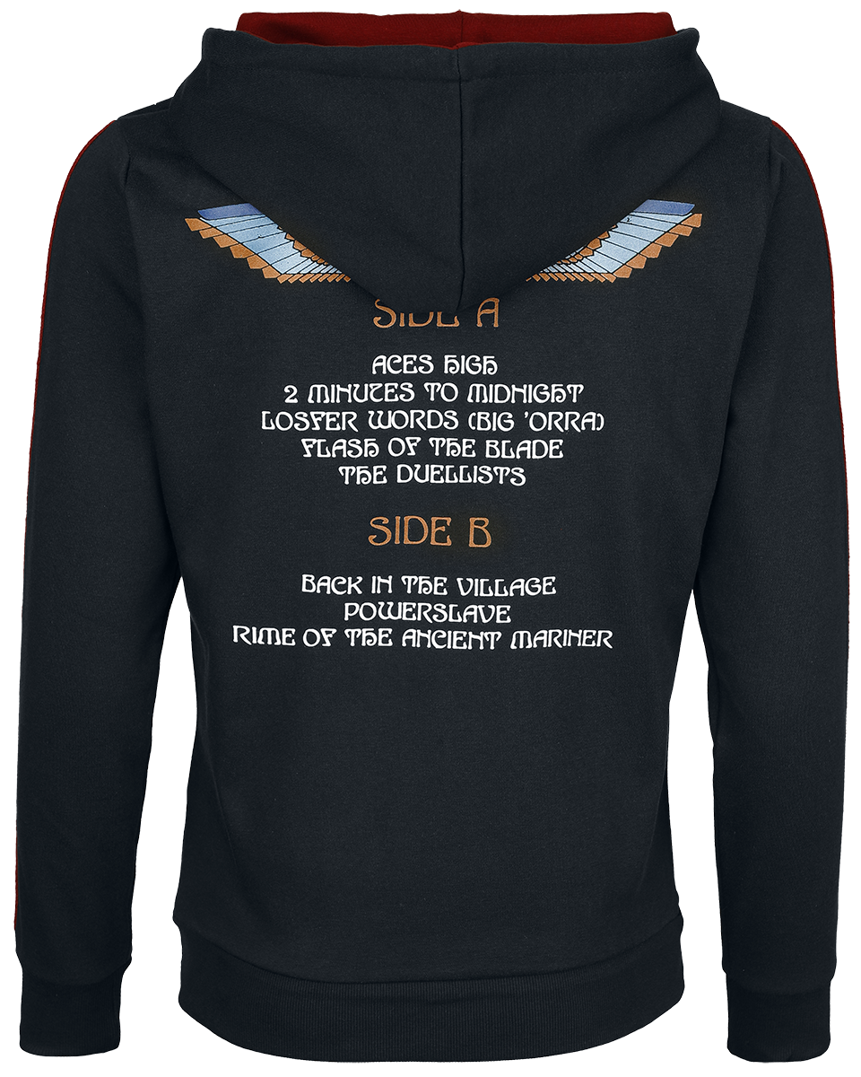 Iron Maiden Powerslave Hoodie black red - Image 3