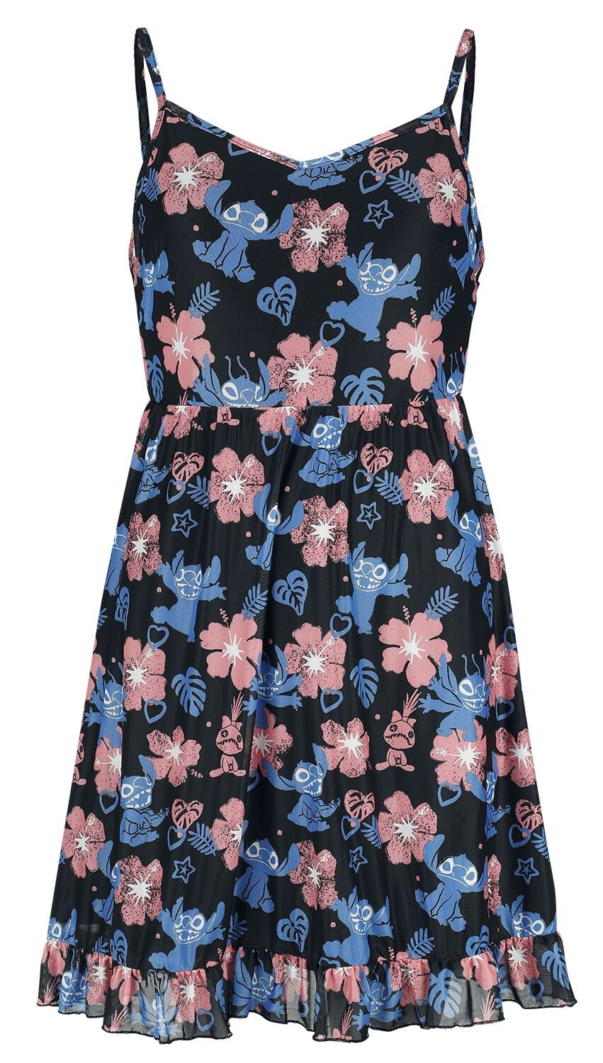 Lilo & Stitch Red And Blue Floral Mini Dress multicolour - Image 2