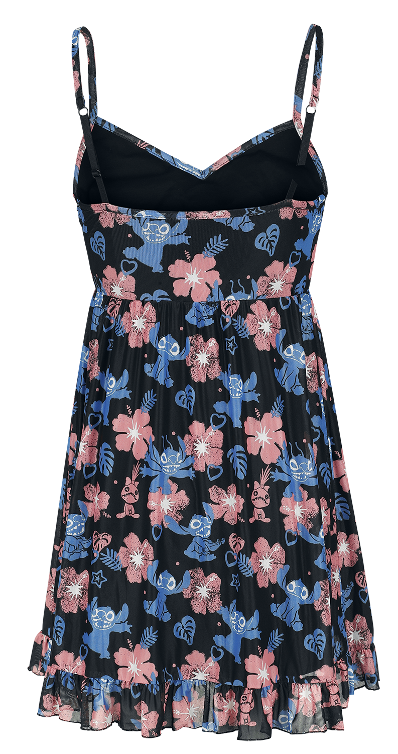 Lilo & Stitch Red And Blue Floral Mini Dress multicolour - Image 3