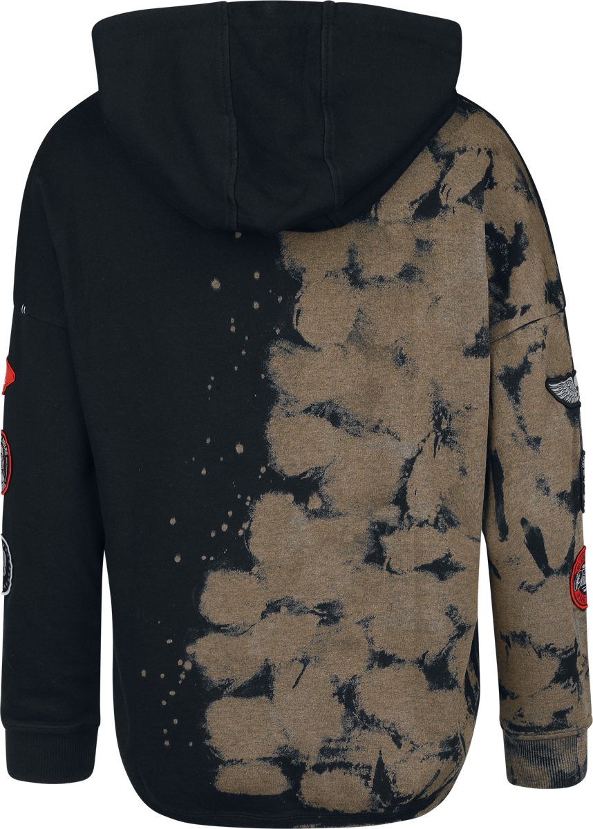 Rock Rebel by EMP Hoodie Spray Bleach Look Hoodie black - Image 3