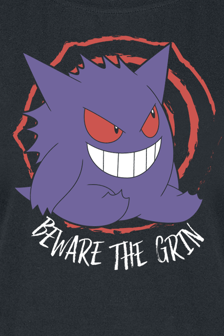 Pokémon Gengar - Beware The Grin T-Shirt black - Image 3