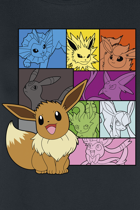 Pokémon Eevee - Eeveelutions T-Shirt black - Image 3