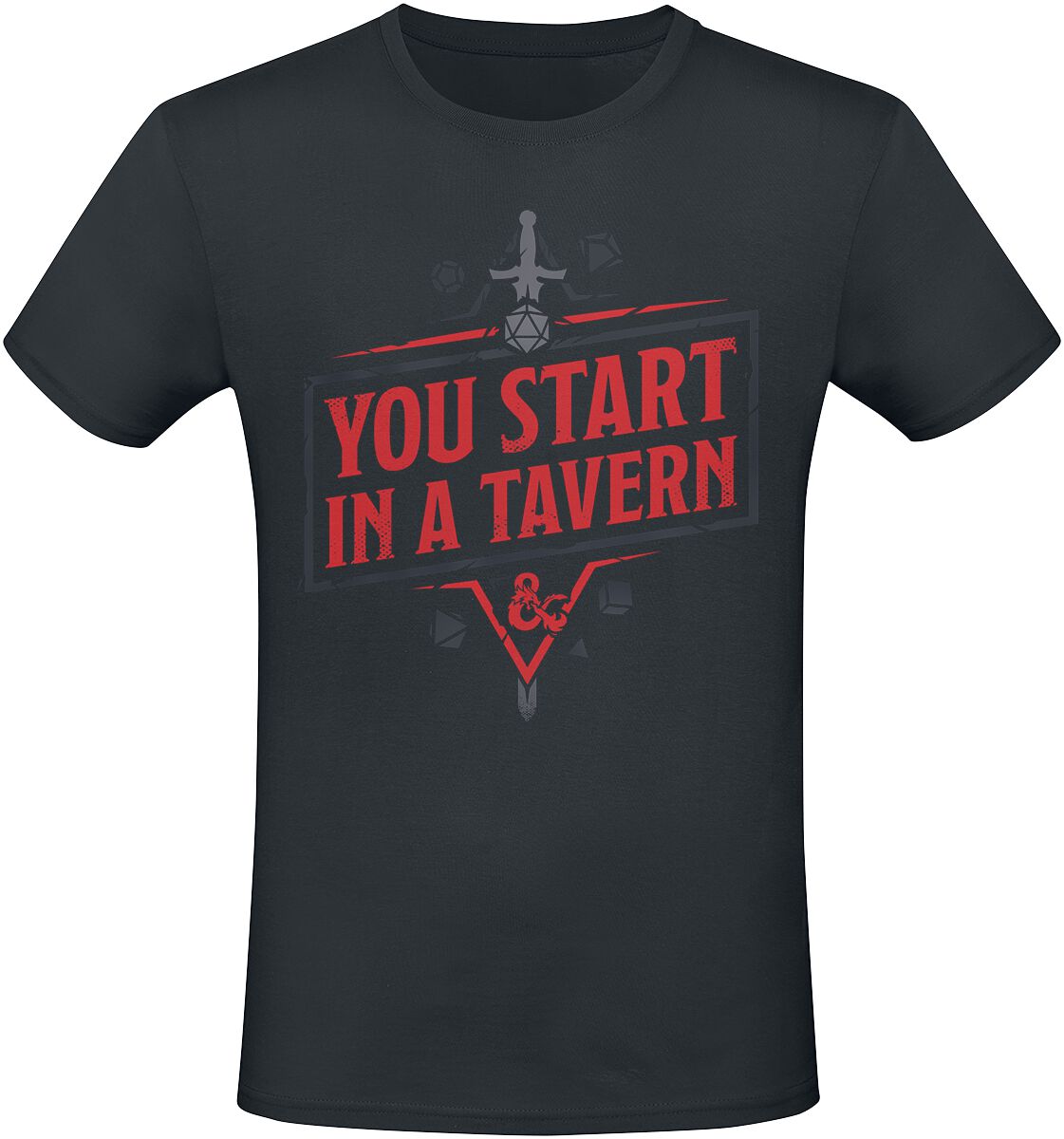 Dungeons and Dragons You Start In A Tavern T-Shirt black - Image 2