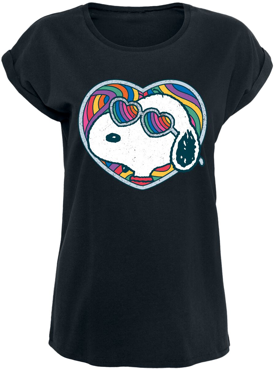Peanuts Snoopy - Rainbow Heart T-Shirt black - Image 2
