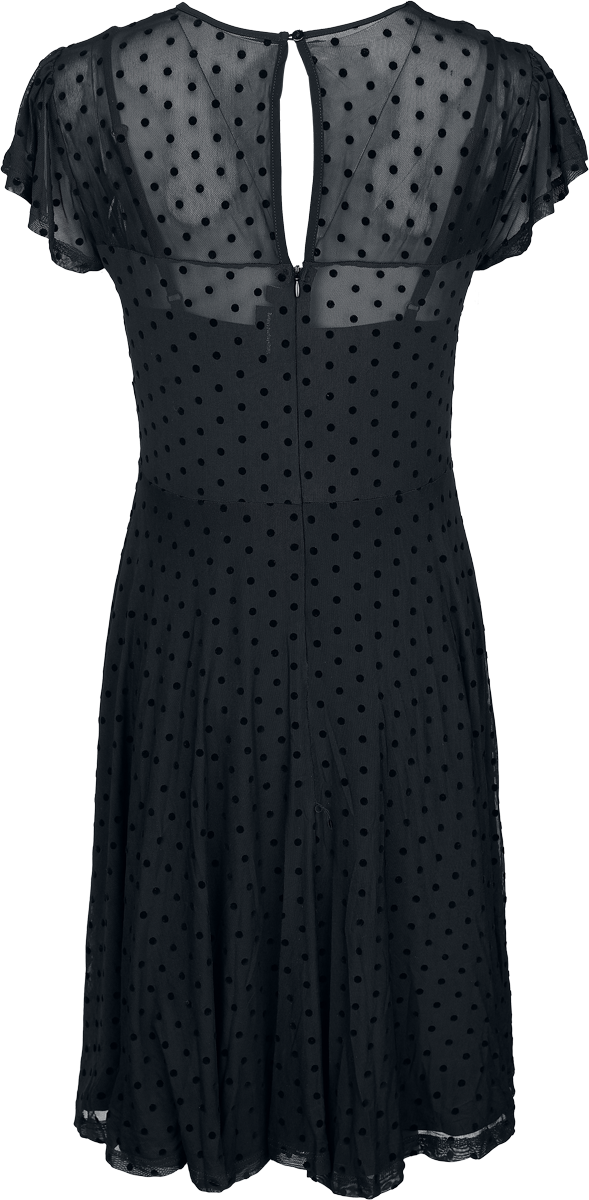 Voodoo Vixen Polka Dot Overlay Flare Dress Midi Dress black - Image 3