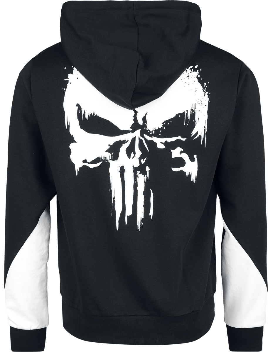 The Punisher Skull Hoodie black white - Image 3