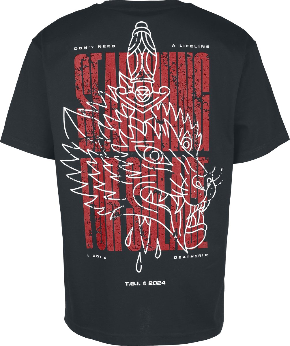 The Ghost Inside Dagger & Wolf - Oversized T-Shirt black - Image 3