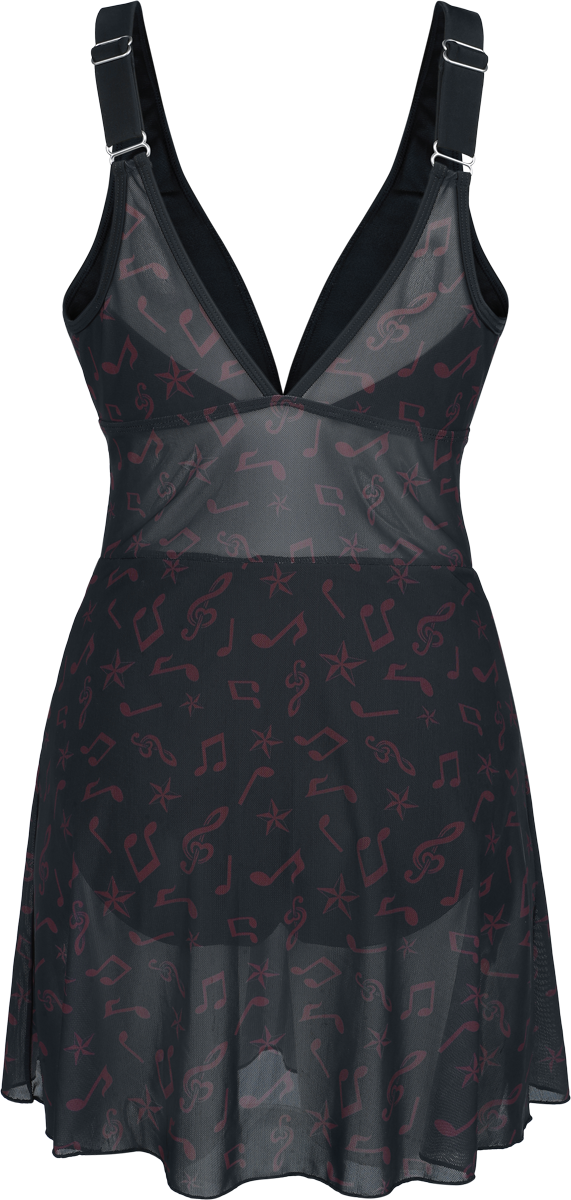 Full Volume by EMP Bathing Suit with Mesh Dress Swimsuit black dark red - Image 3