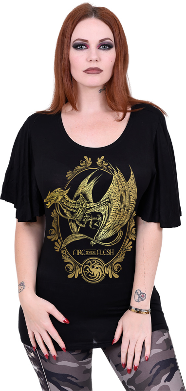 Game of Thrones House of the Dragon - 2 - Filigree T-Shirt black - Image 3