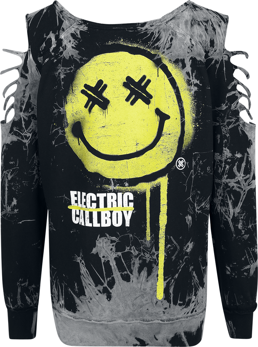 Electric Callboy Spray Smile Sweatshirt black grey - Image 3