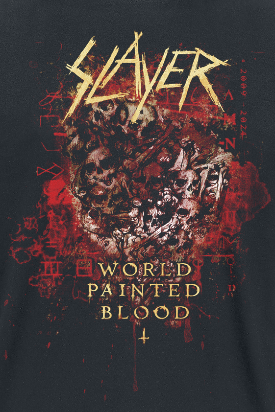 Slayer World Painted Blood Skulls 2024 T-Shirt black - Image 3