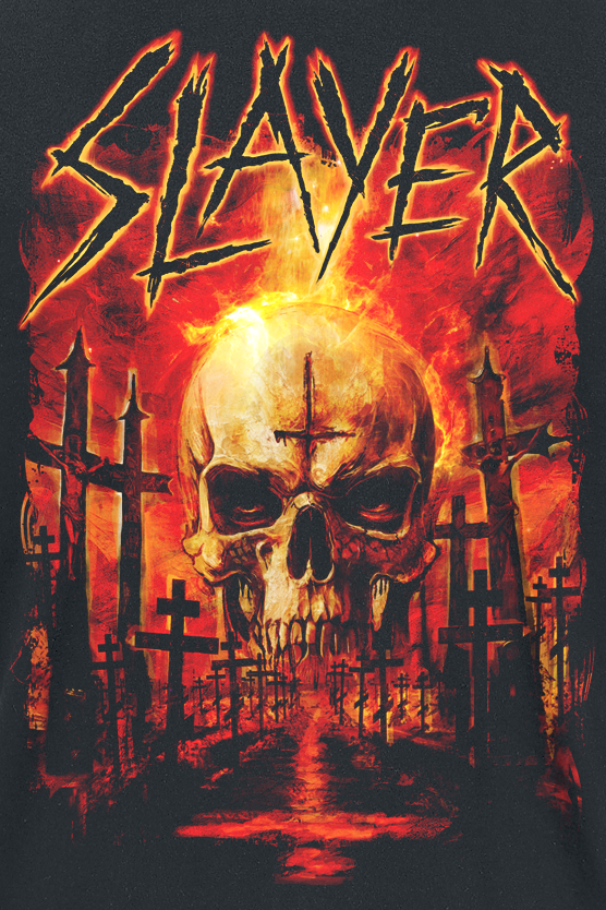 Slayer Flaming Skull Graveyard T-Shirt black - Image 3