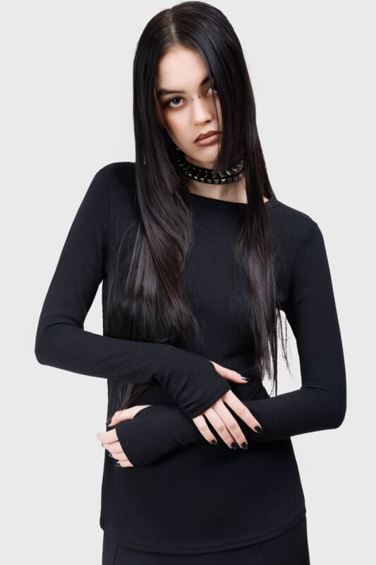 KIHILIST by KILLSTAR Veilsin Top Long-sleeve Shirt black - Image 2