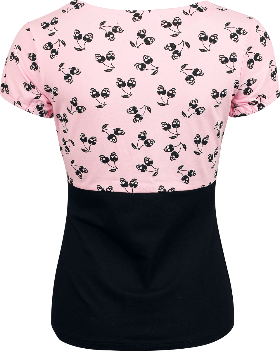 Rock Rebel by EMP T-Shirt with Skull Print T-Shirt black pink - Image 3