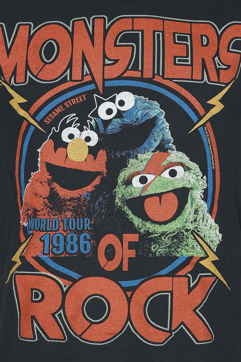 Sesame Street Famous Forever - Monsters Of Rock T-Shirt black - Image 3