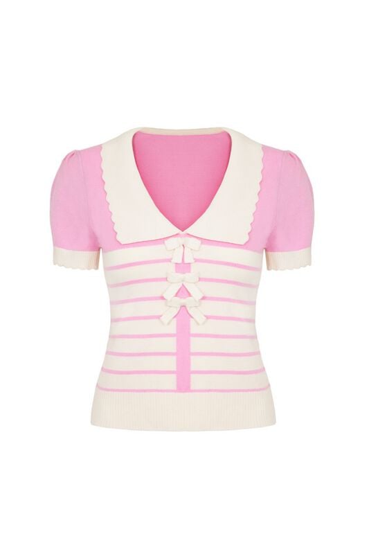 Hell Bunny Jennie Top T-Shirt white pink - Image 2