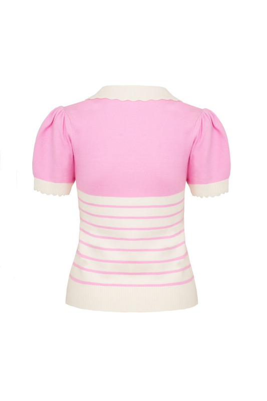 Hell Bunny Jennie Top T-Shirt white pink - Image 3