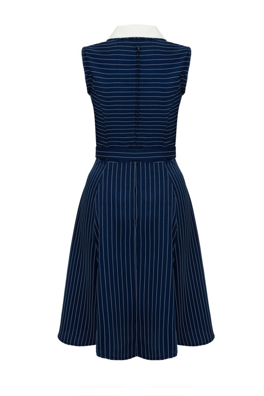 Hell Bunny Costello Dress Midi Dress blue white - Image 3