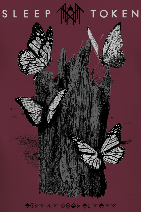 Sleep Token Butterflies Burg T-Shirt burgundy - Image 3