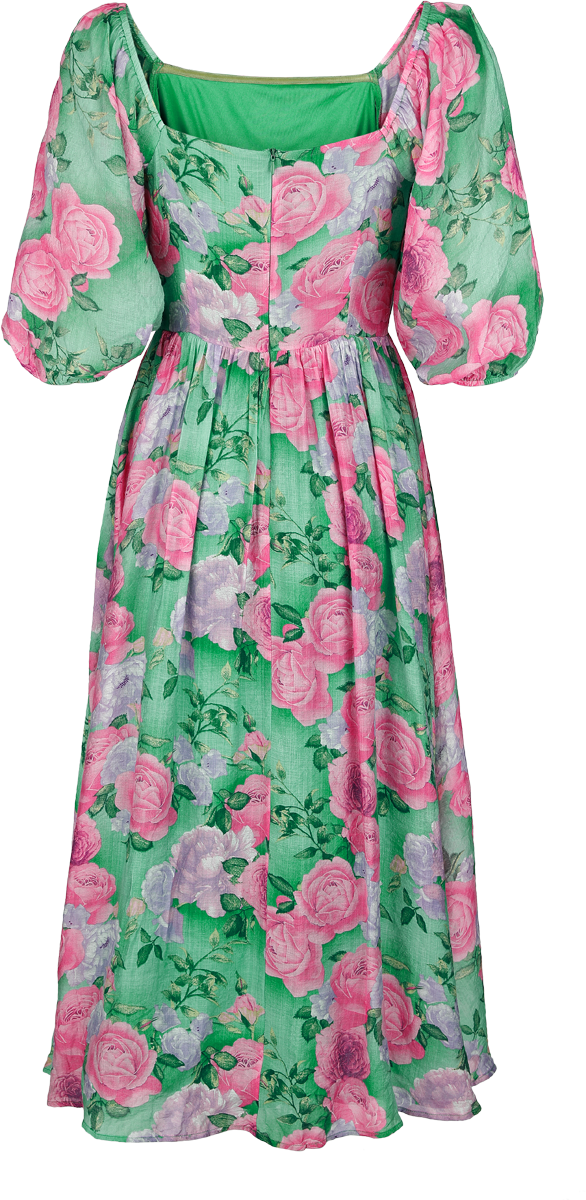 Banned Retro Sandy Flower Dress Maxi Dress Green pink - Image 3