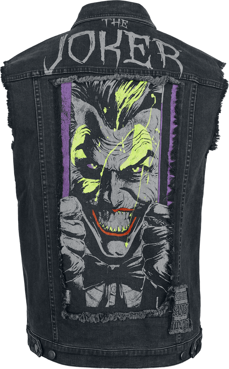 Batman The Joker - The Clown - Prince of Crime Vest black denim - Image 3