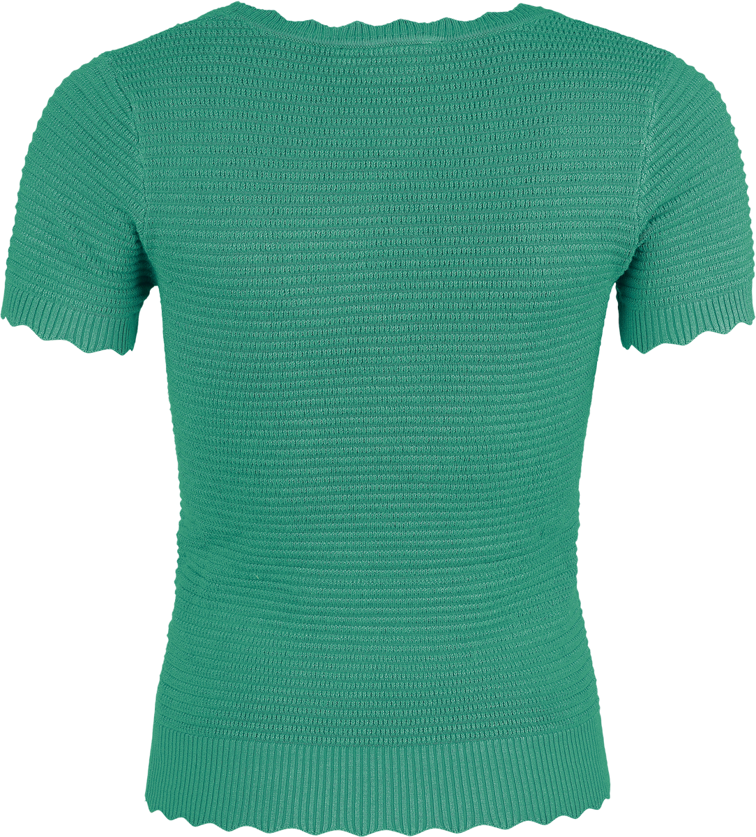 Voodoo Vixen Scalloped-Edge Scoop-Neck Top T-Shirt blue - Image 3