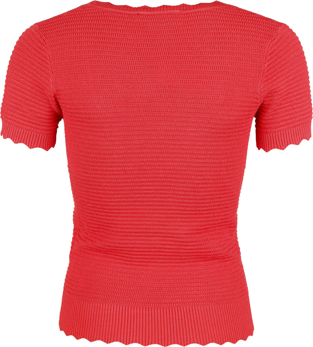 Voodoo Vixen Scalloped-Edge Scoop-Neck Top T-Shirt pink - Image 3