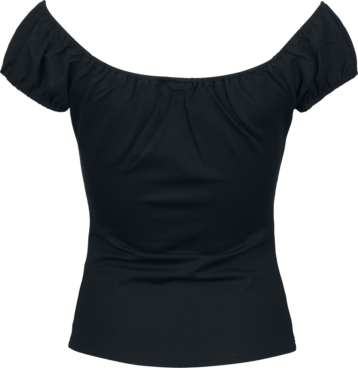 Voodoo Vixen Gathered Neckline Knit Top T-Shirt black - Image 3