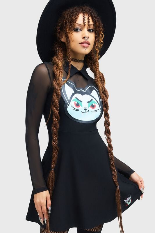 THE VAMPURR by KILLSTAR Feeling Fangtastic Skater Dress Mini Dress black - Image 2