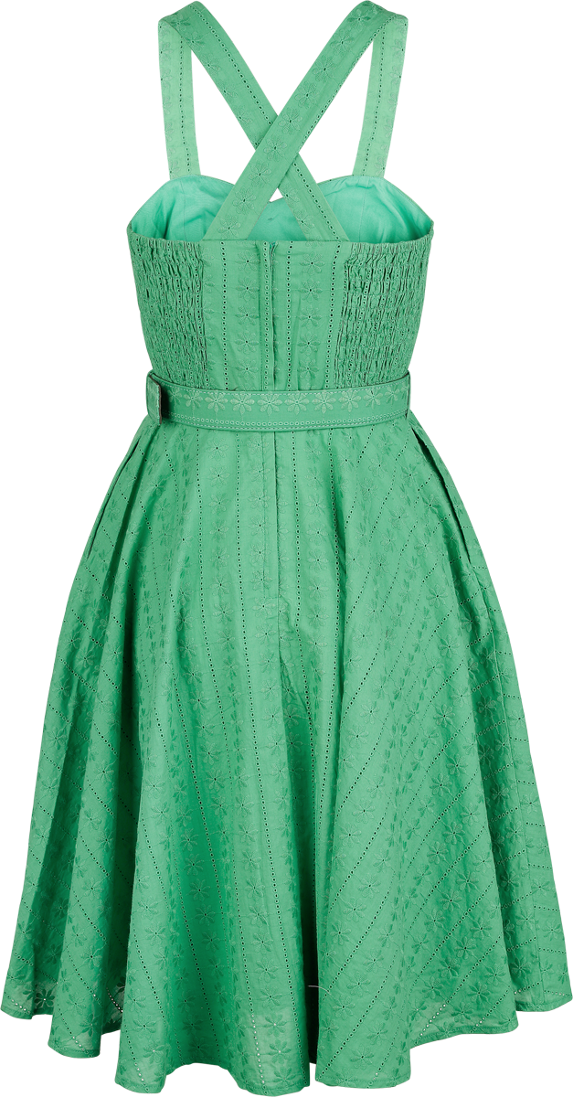 Voodoo Vixen Heart Buckle Flare Dress Midi Dress green - Image 3