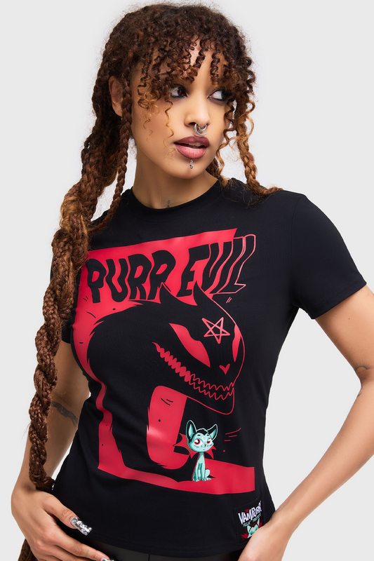 THE VAMPURR by KILLSTAR Purr Evil T-shirt T-Shirt black - Image 3