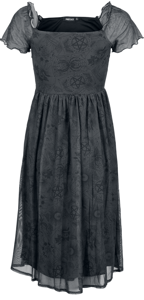 Jawbreaker Tarot Deck Midi Dress Midi Dress grey black - Image 3