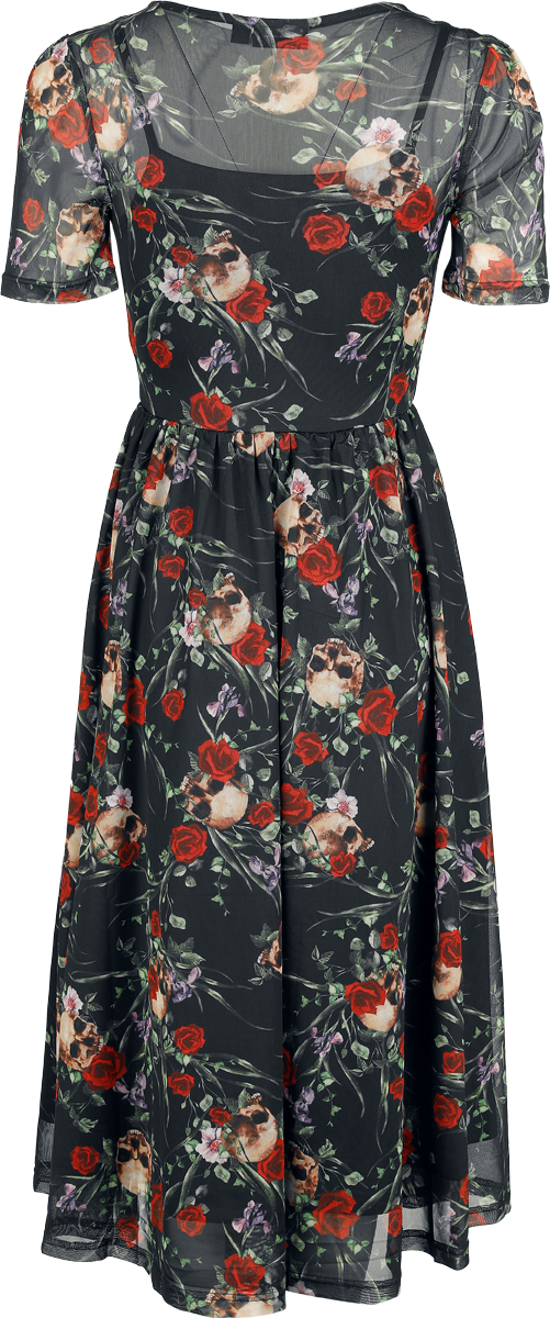 Jawbreaker Skull in Rose Mesh Dress Maxi Dress multicolour - Image 3