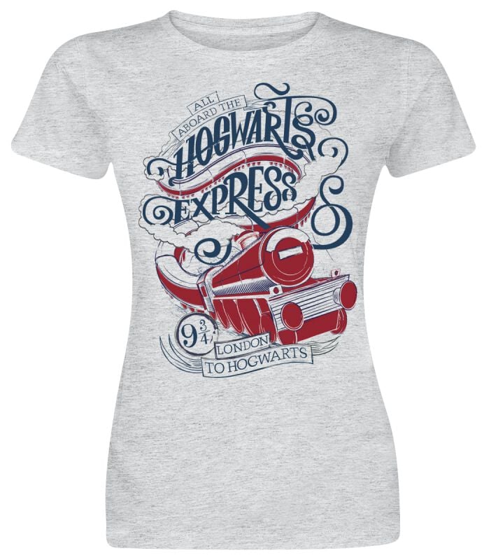 Harry Potter All Aboard The Hogwarts Express T-Shirt heather grey