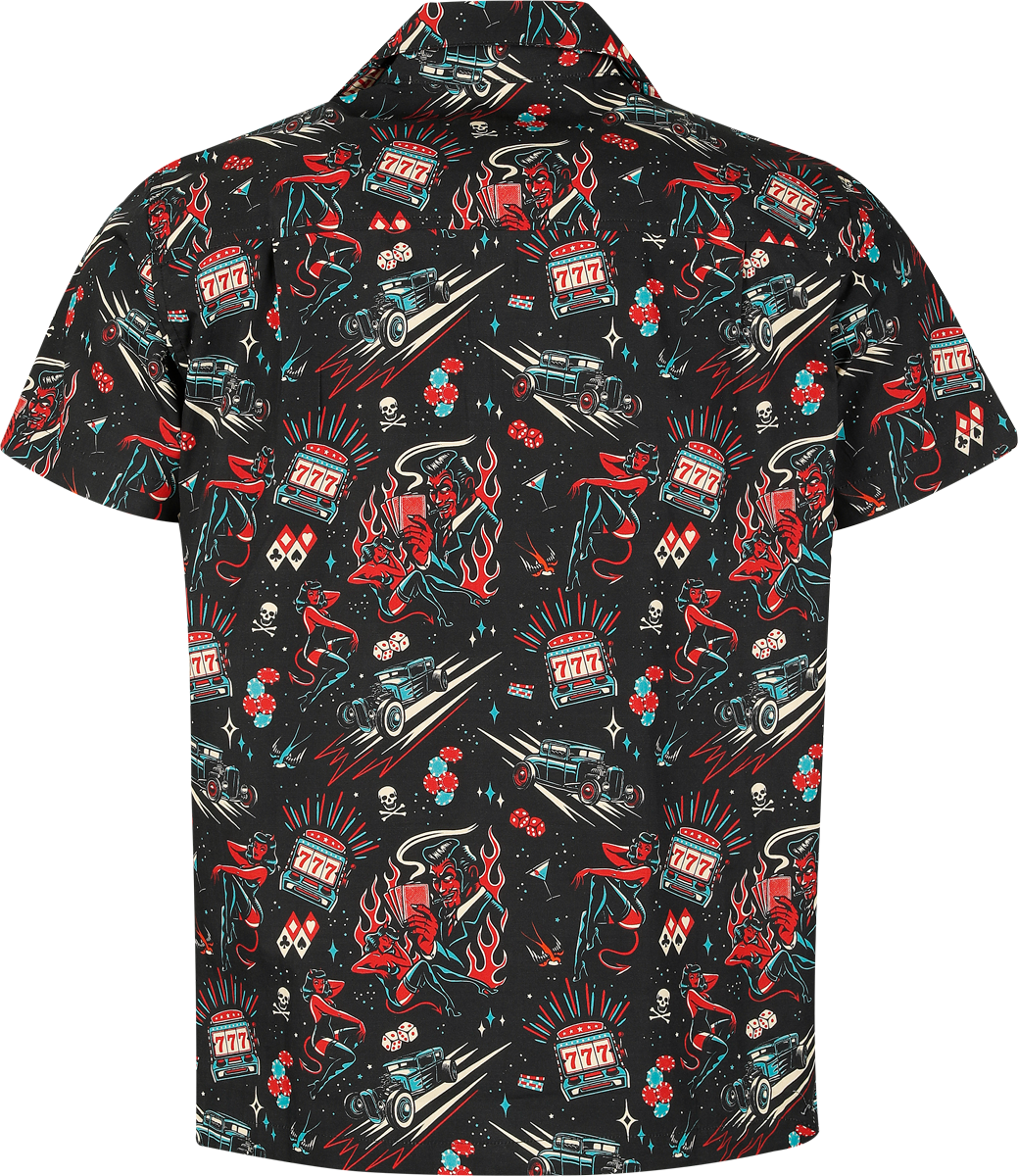 King Kerosin Rockabilly Devil Hawaii Shirt Short-sleeved Shirt black - Image 3
