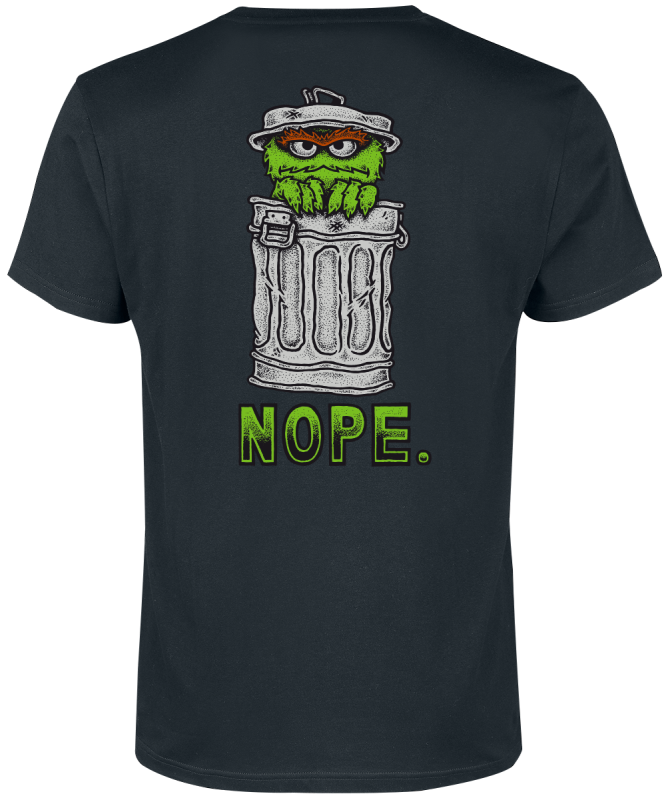 Sesame Street Oscar the Grouch - Nope - back print T-Shirt black - Image 3