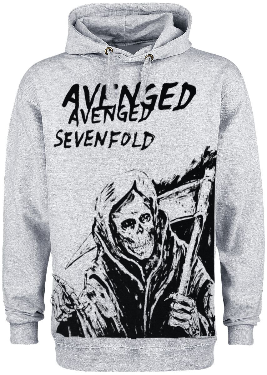 Avenged Sevenfold Scheleton Hoodie mottled grey - Image 2