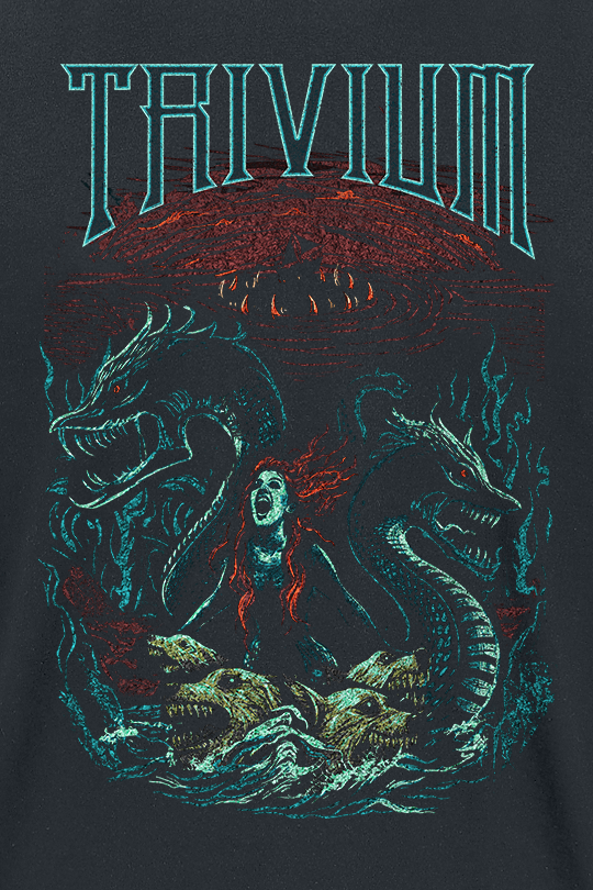 Trivium Dragon Mermaid T-Shirt black - Image 3