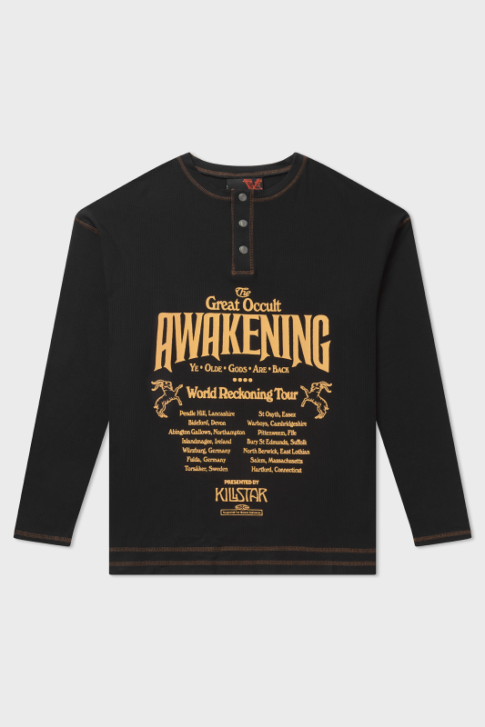 Killstar Otherworlds Henley Top Long-sleeve Shirt black - Image 3
