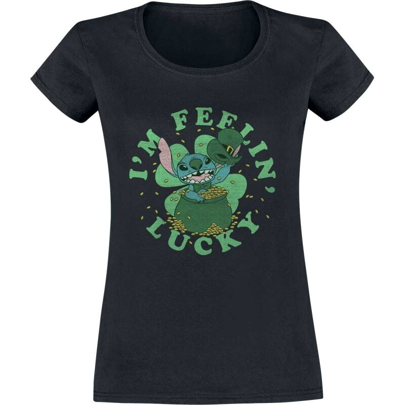 Lilo & Stitch I´m feelin' lucky T-Shirt black - Image 2