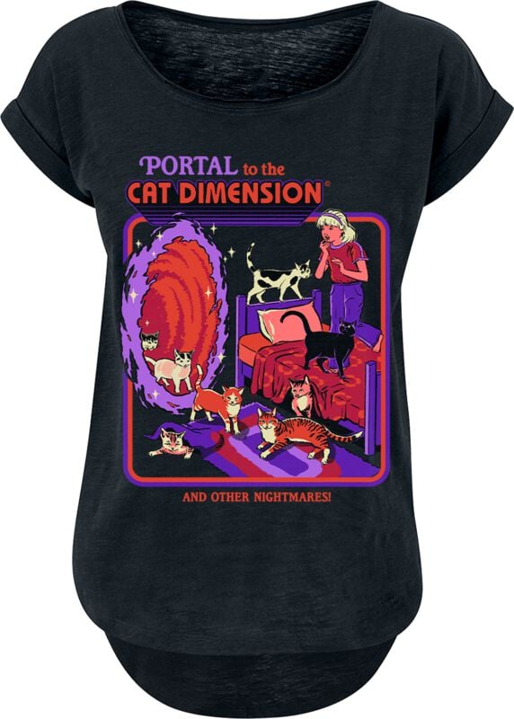 Steven Rhodes Portal to the cat dimension T-Shirt black