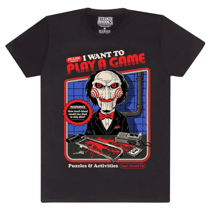 Steven Rhodes Steven Rhodes x Saw I Want To Play A Game T-Shirt black - Image 2