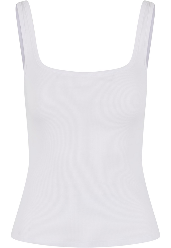 Urban Classics Ladies' Wide Neck Rib Top (2-pack) Top white - Image 3