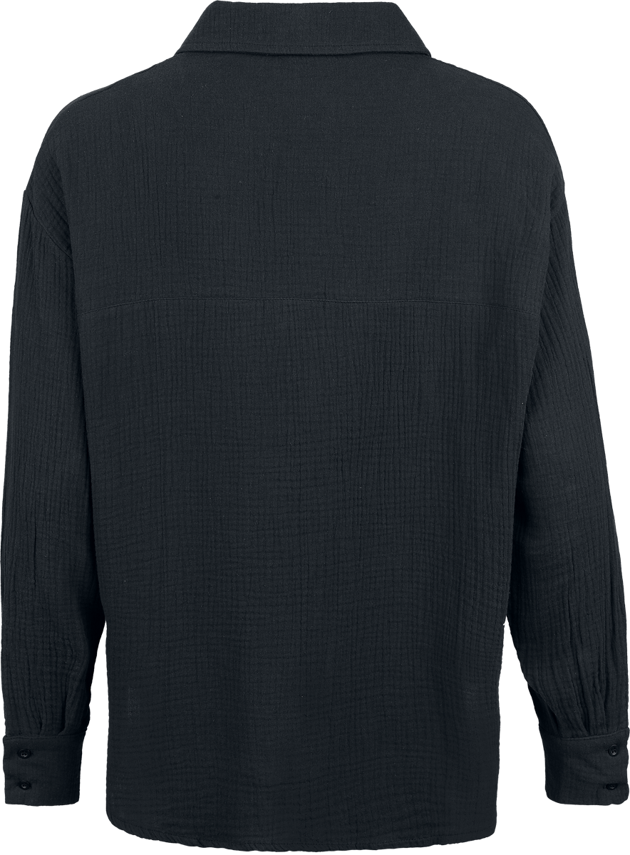 Urban Classics Ladies' Oversized Musselin Blouse Longsleeve black - Image 3