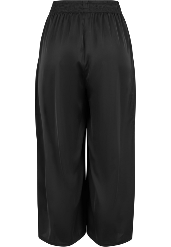 Urban Classics Ladies' Satin Wide Leg Culotte Cloth Trousers black - Image 3