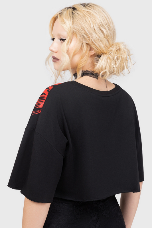 Ice Nine Kills by Killstar Ink Logo - Crop T-shirt T-Shirt black red - Image 3