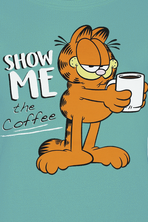 Garfield Show me the coffee T-Shirt turquoise - Image 3