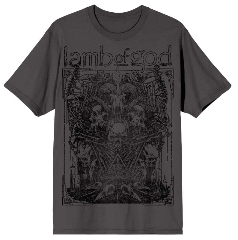 Lamb Of God Skull Altar T-Shirt charcoal - Image 2
